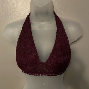 Victoria’s Secret bra - burgundy lace halter style bralette